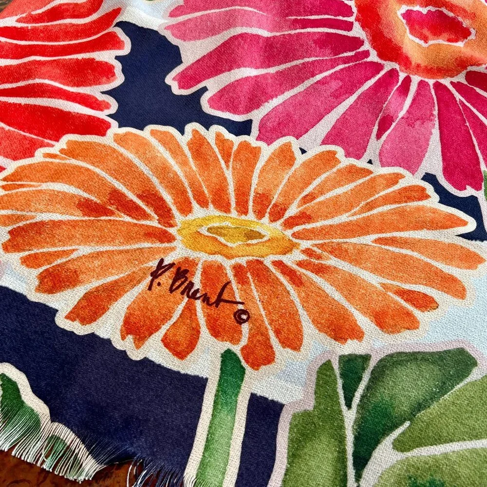 FIRM PRICE!  Paul Brent Gerbera Daisy Garden Throw/Blanket/Tablecloth